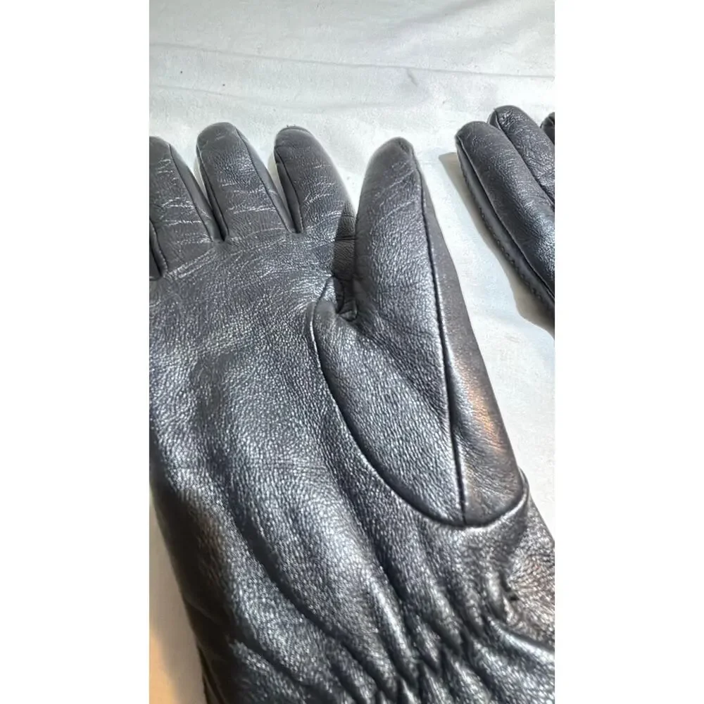 Fownes Brothers Black Leather Gloves Sz M